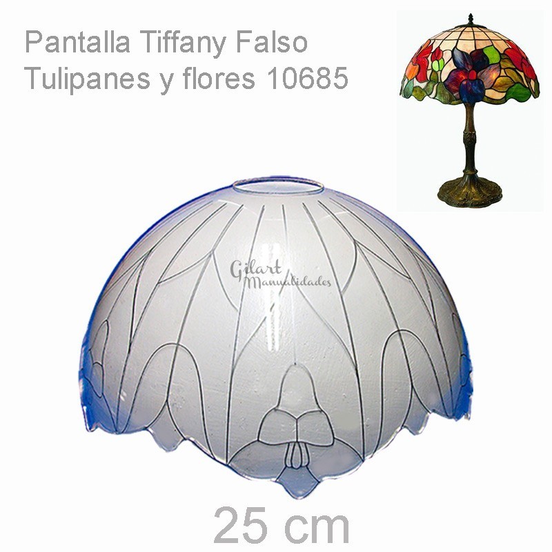 Pantalla metacrilato - Tiffany 25 cm ondas Tulipanes 10205