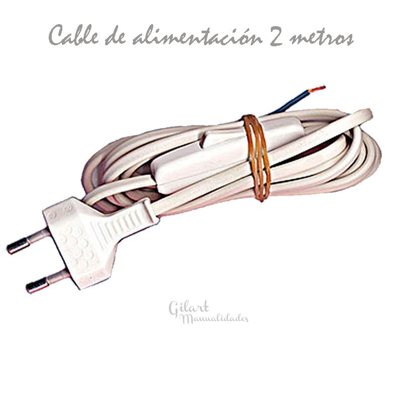 Cable alimentación clavija e interruptor 2 metros