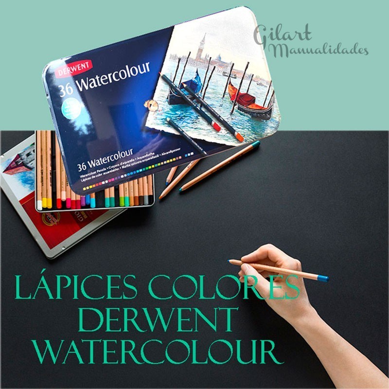 Lápices de color Derwent watercolour 36 unidades estuche metálico