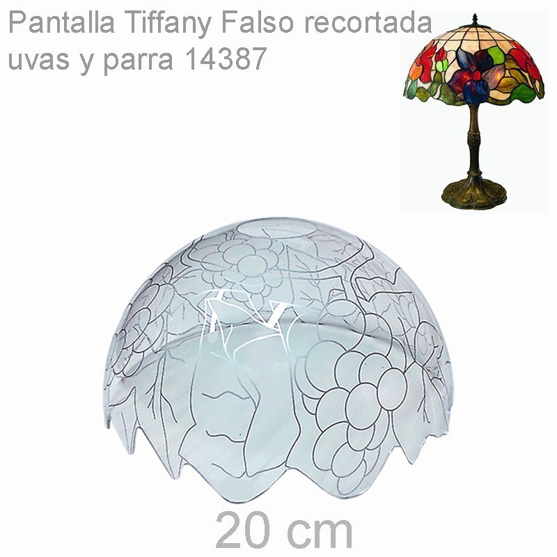 Pantalla metacrilato - Tiffany 20 cm Uvas y parra 14387