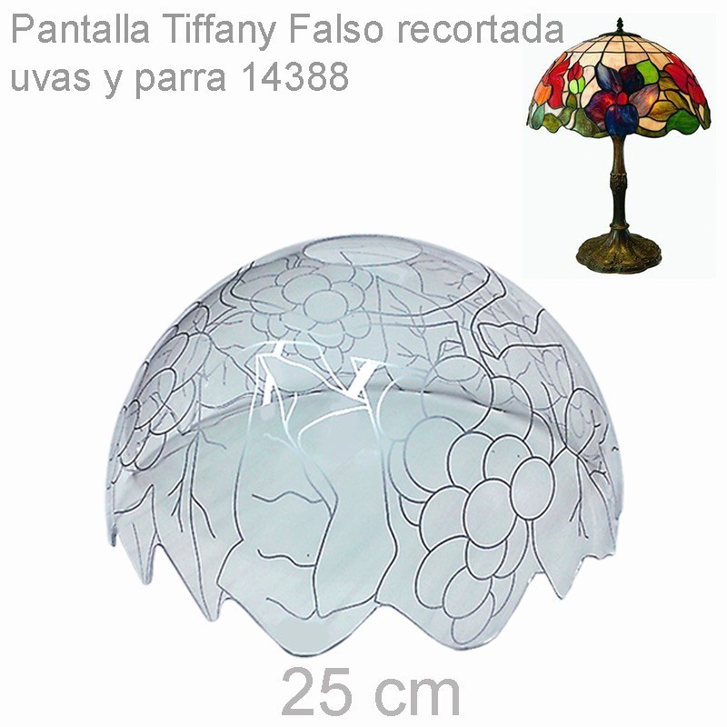 Pantalla metacrilato - Tiffany 25 cm Uvas y parra 14388