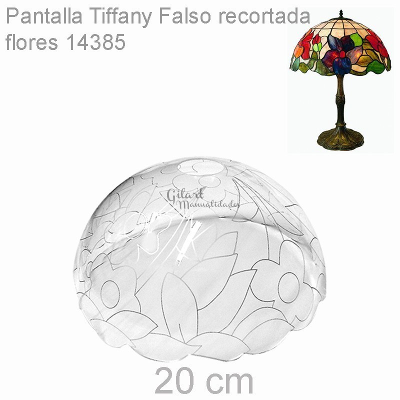 Pantalla metacrilato - Tiffany 20 cm Flores 14385