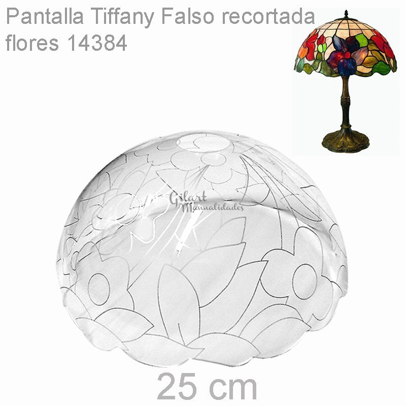 Pantalla metacrilato - Tiffany 25 cm Flores 14384