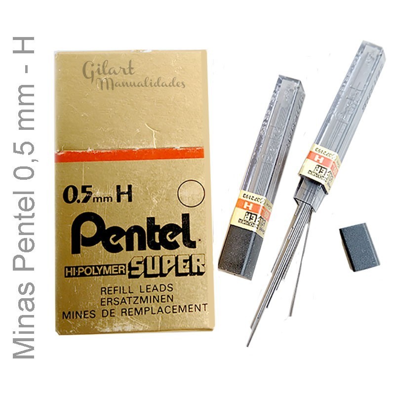 Minas Pentel 0.5 mm H súper hi-Polymer tubo12 minas