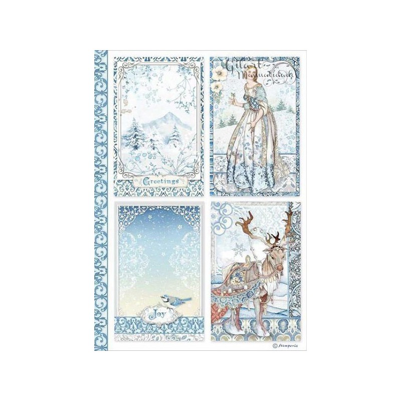 Papel arroz A4 Stamperia Navidad Winter tales DFSA4490