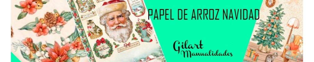 Stamperia papel de arroz Navidad A4 | Gilart Manualidades